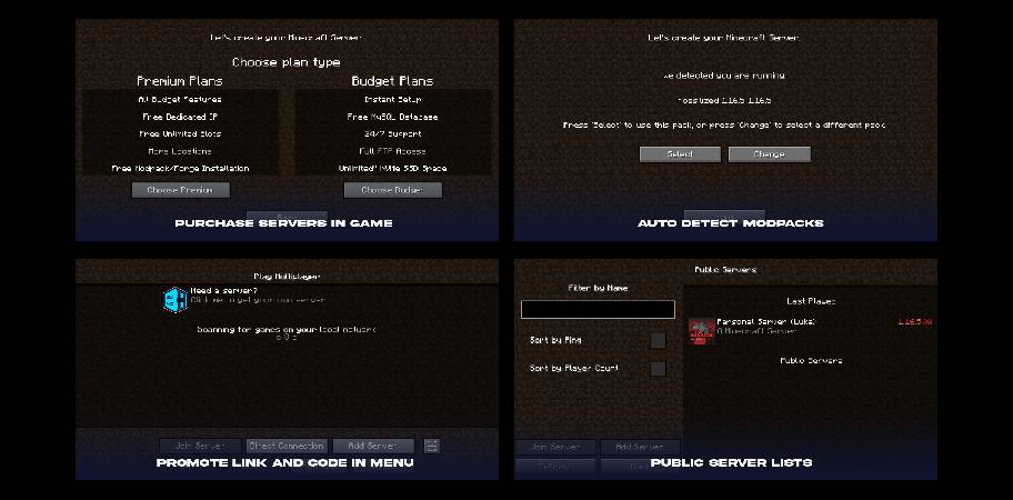 Скриншот мода BisectHosting Server Integration Menu [FORGE] #929
