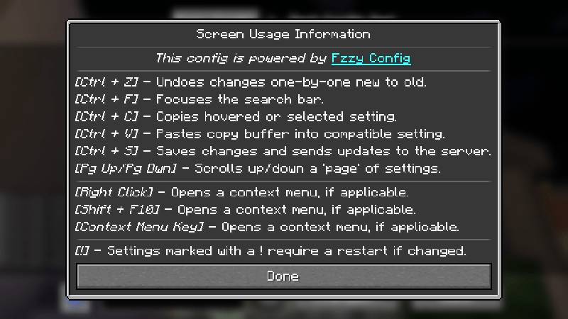 Скриншот мода Fzzy Config #2310