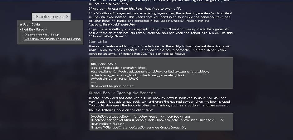 Скриншот мода Oracle Index #4103