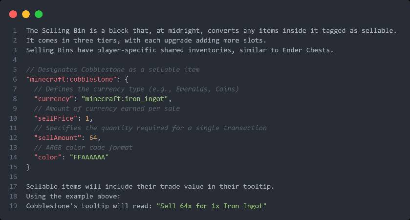Скриншот мода Selling Bin #3964